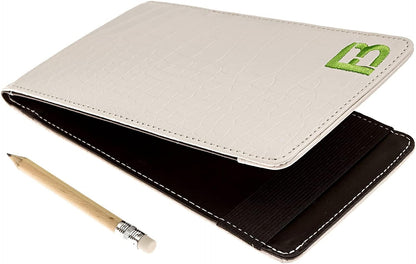 Quality Leather Golf Scorecard Holder - Yardage Book Cover - Golf Yardage Book - Golf Scorecard Book -Free Pencil and Stat Tracker Sheet